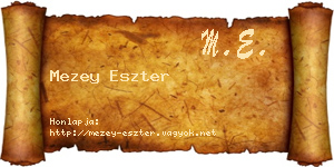 Mezey Eszter névjegykártya